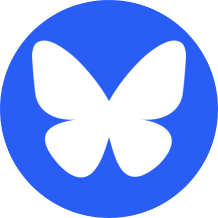 Bluesky-logo: white butterfly within blue circle